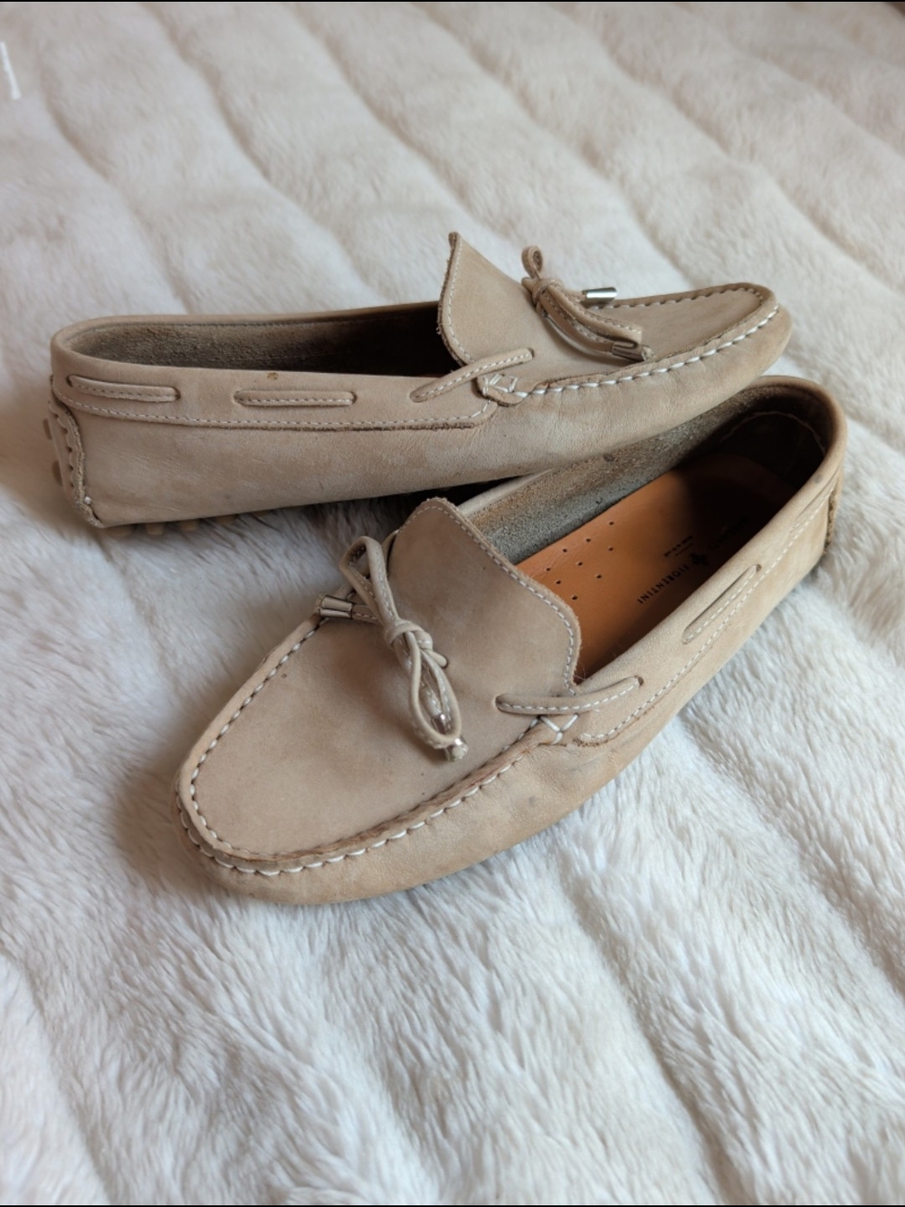 Mercanti Fiorentini MF-3200 Beige Slip On Moccasin Driving Loafer Sz 9
